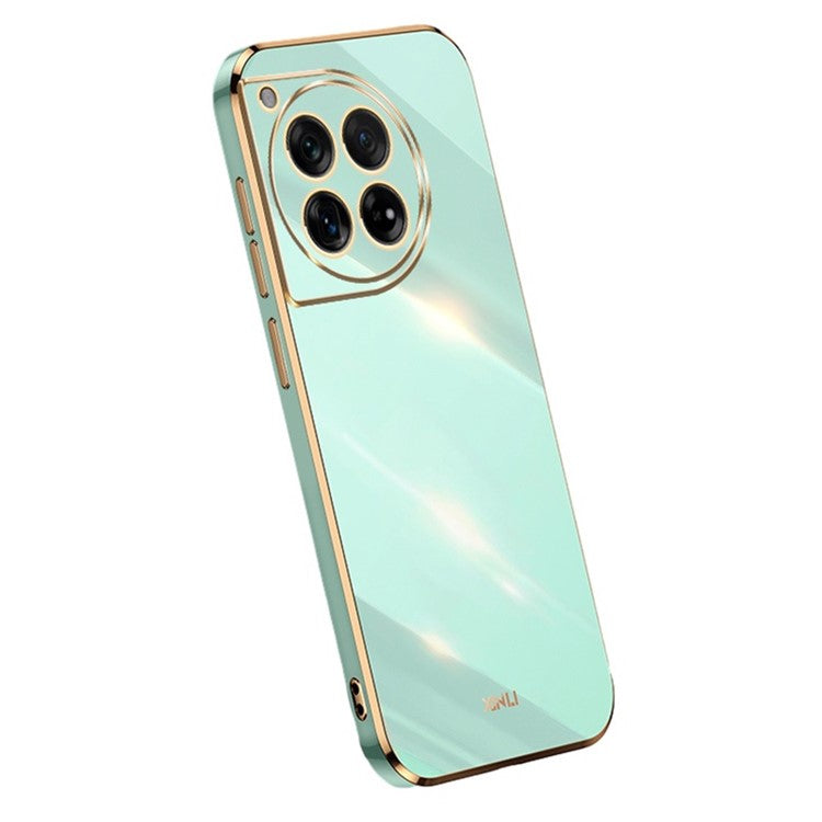 XINLI For OnePlus 12 5G Case Electroplating TPU Phone Cover Precise Lens Protection - Cyan