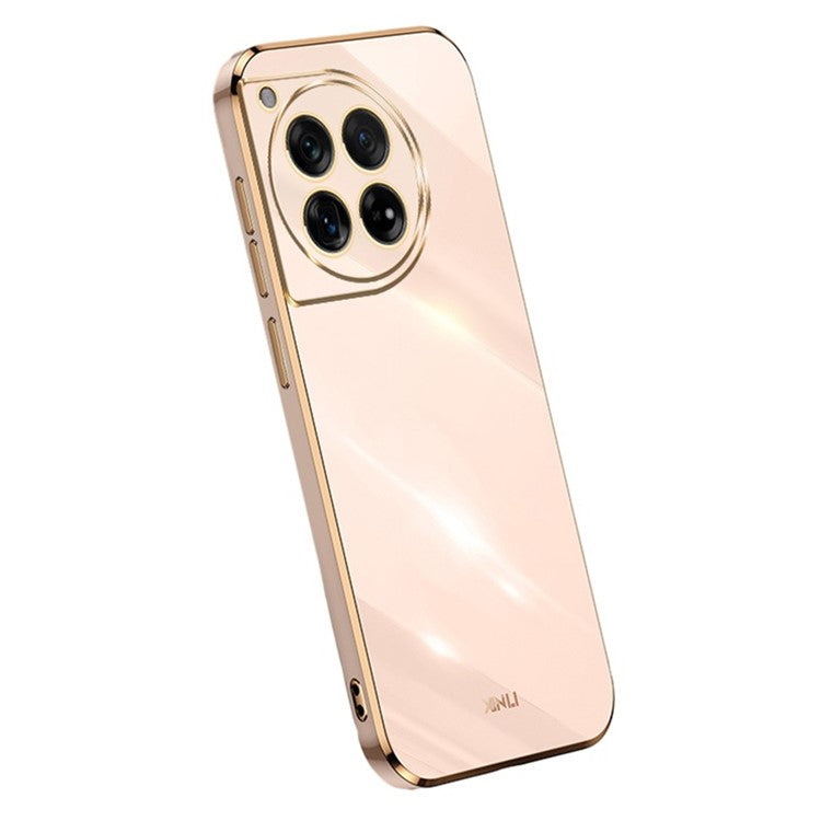 XINLI For OnePlus 12 5G Case Electroplating TPU Phone Cover Precise Lens Protection - Pink
