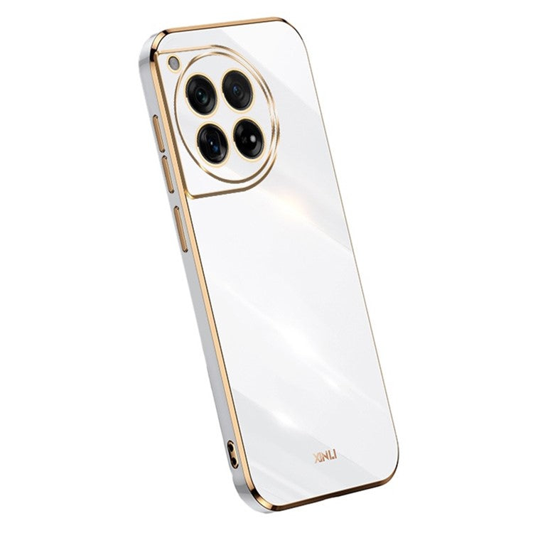 XINLI For OnePlus 12 5G Case Electroplating TPU Phone Cover Precise Lens Protection - White