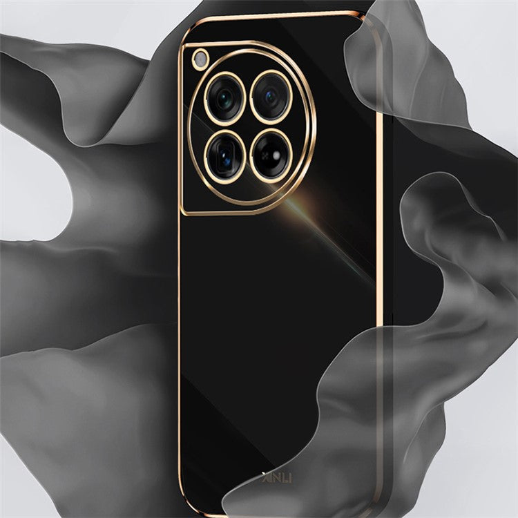 XINLI For OnePlus 12 5G Case Electroplating TPU Phone Cover Precise Lens Protection - White