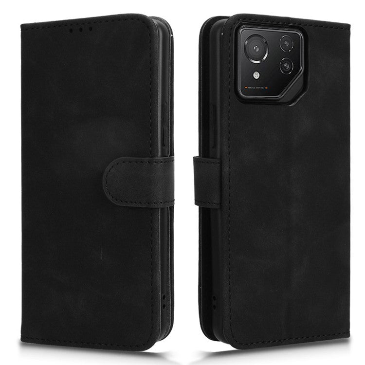 For Asus ROG Phone 8 Pro 5G / 8 5G Case Protective PU Leather Skin-touch Phone Cover - Black