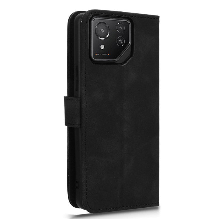 For Asus ROG Phone 8 Pro 5G / 8 5G Case Protective PU Leather Skin-touch Phone Cover - Black