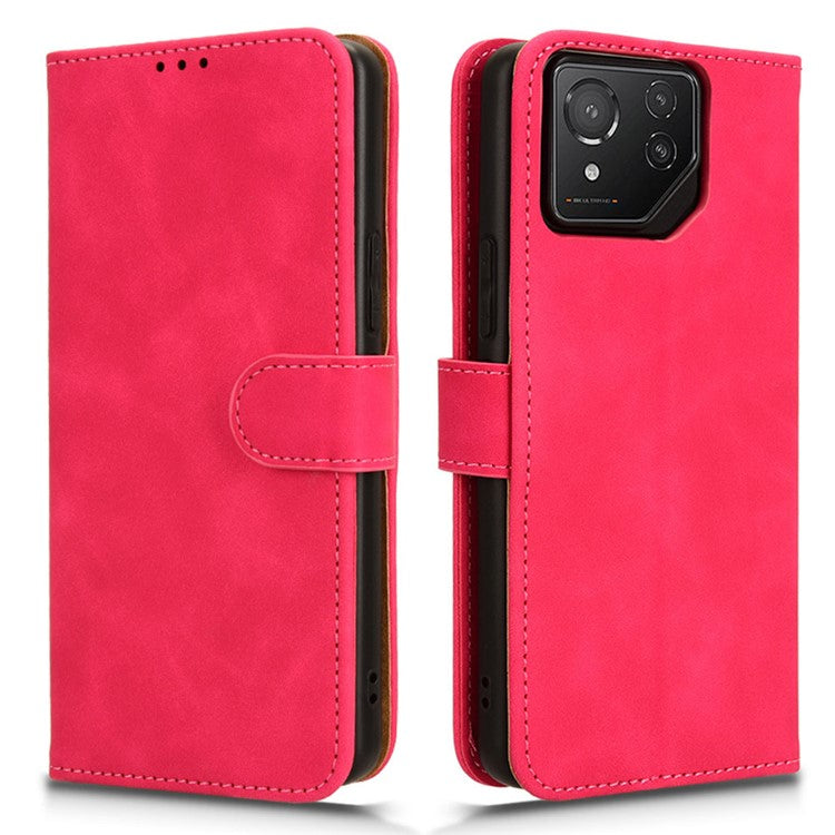 For Asus ROG Phone 8 Pro 5G / 8 5G Case Protective PU Leather Skin-touch Phone Cover - Rose
