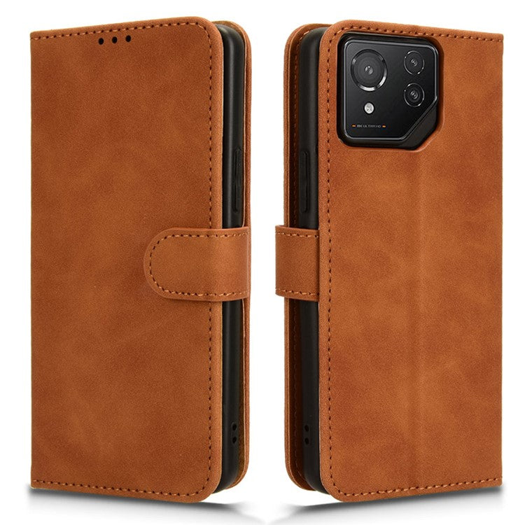 For Asus ROG Phone 8 Pro 5G / 8 5G Case Protective PU Leather Skin-touch Phone Cover - Brown