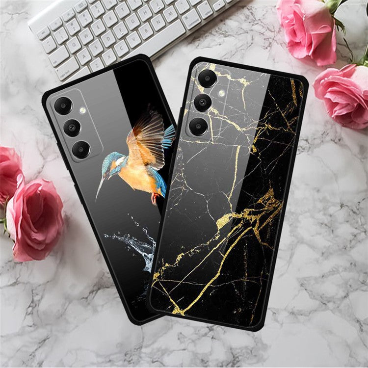 For Samsung Galaxy A05s 4G Case PC+Tempered Glass+TPU Pattern Printing Phone Cover - Ice and Fire Guitar