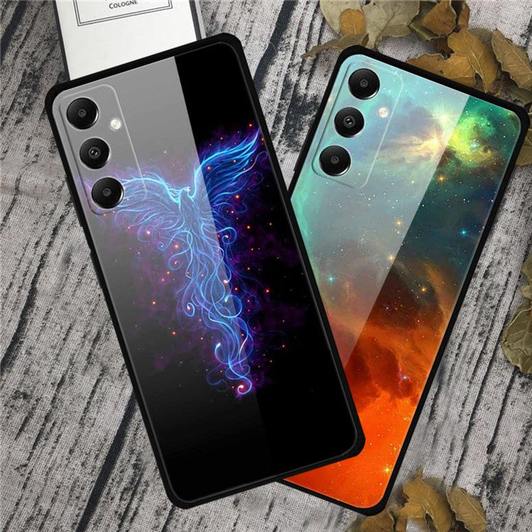 For Samsung Galaxy A05s 4G Case PC+Tempered Glass+TPU Pattern Printing Phone Cover - Ice and Fire Guitar