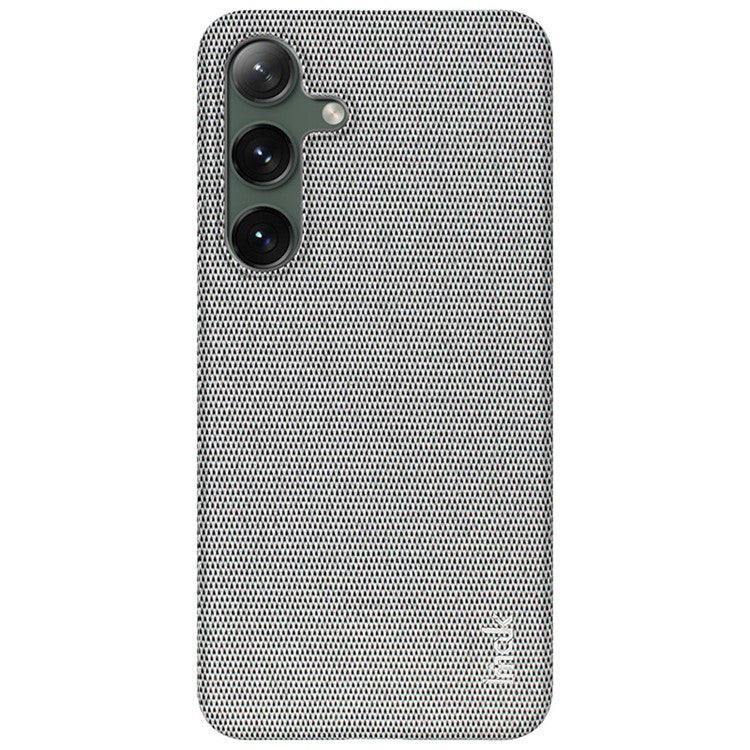 IMAK Ruiyi Series for Samsung Galaxy S24 Case Leather+PC Cloth Texture Shockproof Phone Cover - Light Grey