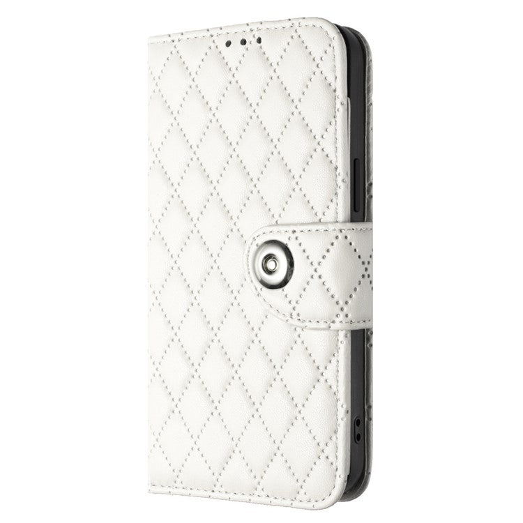 YB Imprinting Series-8 for Samsung Galaxy S23 Leather Case Anti-Dorp Phone Cover with 7 Card Slots - White