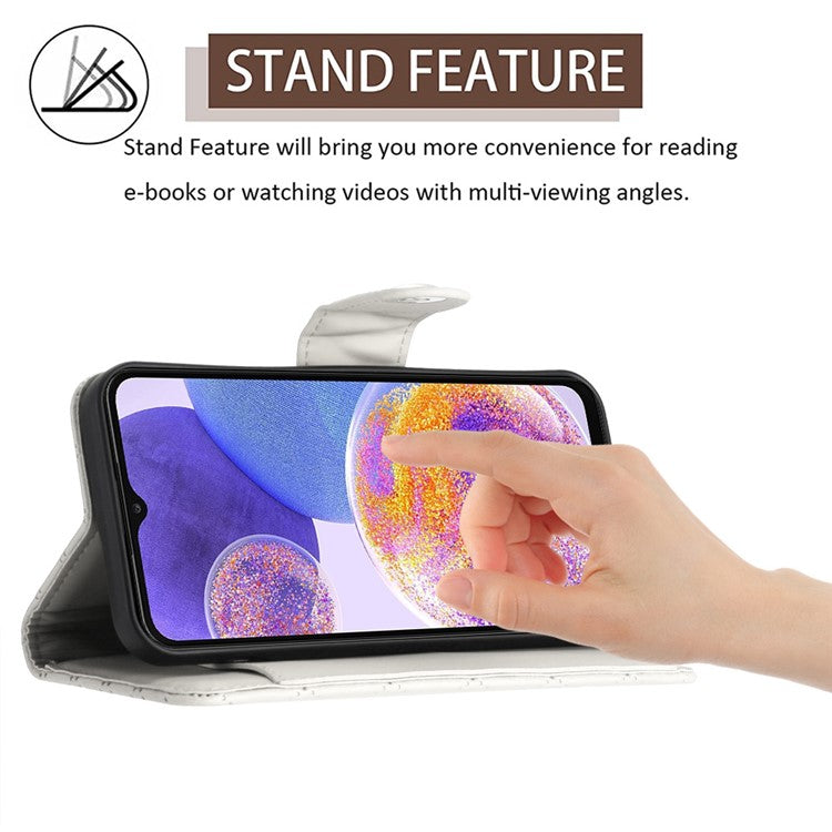 YB Imprinting Series-8 for Samsung Galaxy A53 5G Anti-Drop Phone Case 7 Card Slots Leather Flip Cover - White