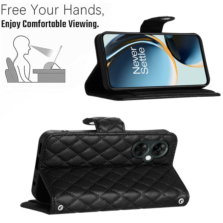 YB Imprinting Series-8 for OnePlus Nord CE 3 Lite 5G / Nord N30 5G / Oppo K11x 5G Leather Case Wallet Cover - Black