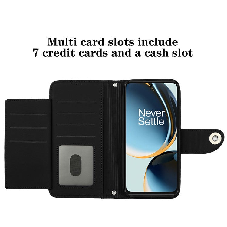 YB Imprinting Series-8 for OnePlus Nord CE 3 Lite 5G / Nord N30 5G / Oppo K11x 5G Leather Case Wallet Cover - Black