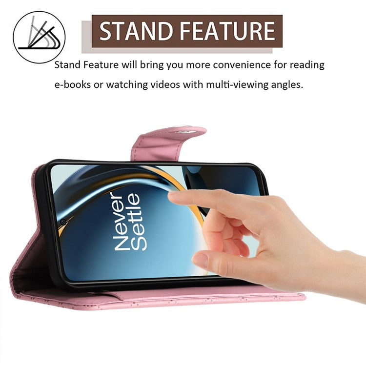 YB Imprinting Series-8 for OnePlus Nord CE 3 Lite 5G / Nord N30 5G / Oppo K11x 5G Leather Case Wallet Cover - Pink