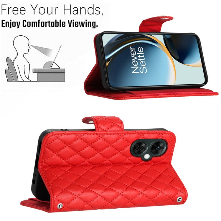 YB Imprinting Series-8 for OnePlus Nord CE 3 Lite 5G / Nord N30 5G / Oppo K11x 5G Leather Case Wallet Cover - Red