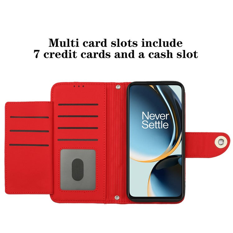 YB Imprinting Series-8 for OnePlus Nord CE 3 Lite 5G / Nord N30 5G / Oppo K11x 5G Leather Case Wallet Cover - Red