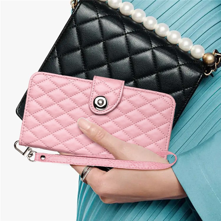 YB Imprinting Series-8 for Oppo A38 4G / A18 4G Case with 7 Card Slots Leather Wallet Phone Cover - Pink