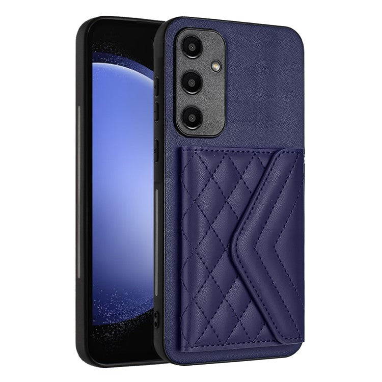YB Leather Coating Series-8 For Samsung Galaxy A55 5G Shockproof Case RFID Blocking Kickstand Phone Cover - Sapphire