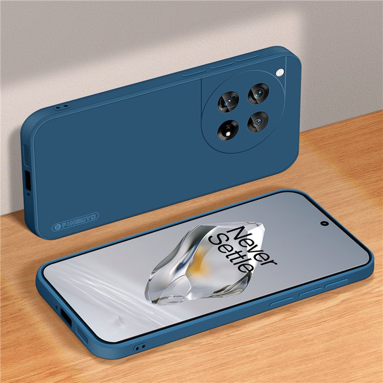 PINWUYO JK Touching Series For OnePlus 12 5G Case Anti-Scratch Soft TPU Back Cover - Navy Blue