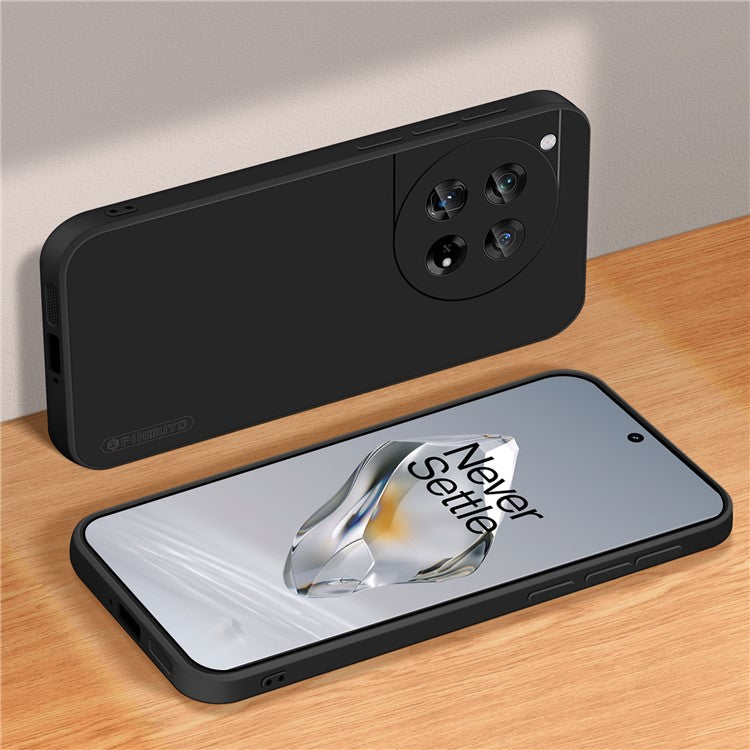 PINWUYO JK Touching Series For OnePlus 12 5G Case Anti-Scratch Soft TPU Back Cover - Black