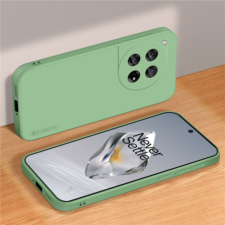 PINWUYO JK Touching Series For OnePlus 12 5G Case Anti-Scratch Soft TPU Back Cover - Matcha Green