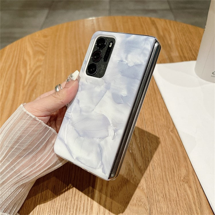 Rococo Series For Oppo Find N2 5G Case Hard PC Protective Thin Phone Cover - White