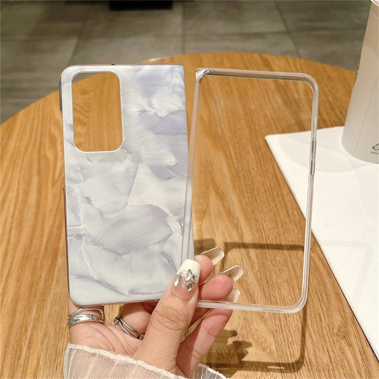 Rococo Series For Oppo Find N2 5G Case Hard PC Protective Thin Phone Cover - White