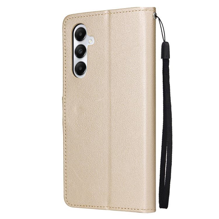 For Samsung Galaxy A24 4G (162.1 x 77.6 x 8.3mm) Magnetic Stand PU Leather Case Wallet Cell Phone Cover - Gold