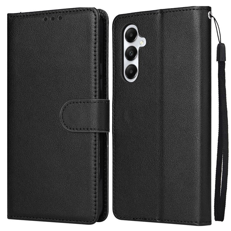 For Samsung Galaxy A24 4G (162.1 x 77.6 x 8.3mm) Magnetic Stand PU Leather Case Wallet Cell Phone Cover - Black
