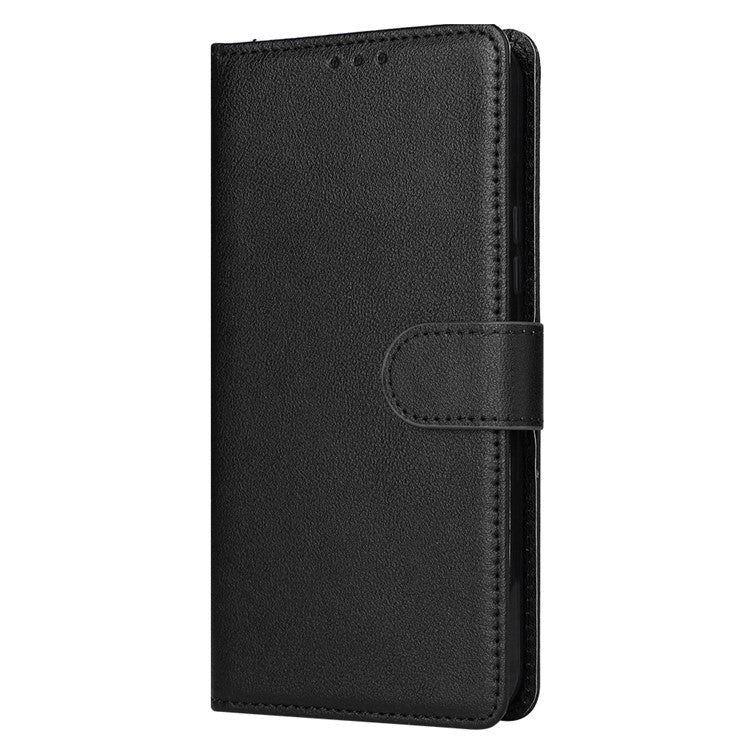 For Samsung Galaxy A24 4G (162.1 x 77.6 x 8.3mm) Magnetic Stand PU Leather Case Wallet Cell Phone Cover - Black