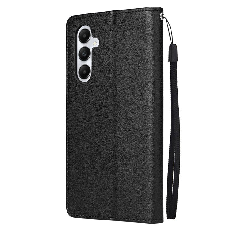For Samsung Galaxy A24 4G (162.1 x 77.6 x 8.3mm) Magnetic Stand PU Leather Case Wallet Cell Phone Cover - Black