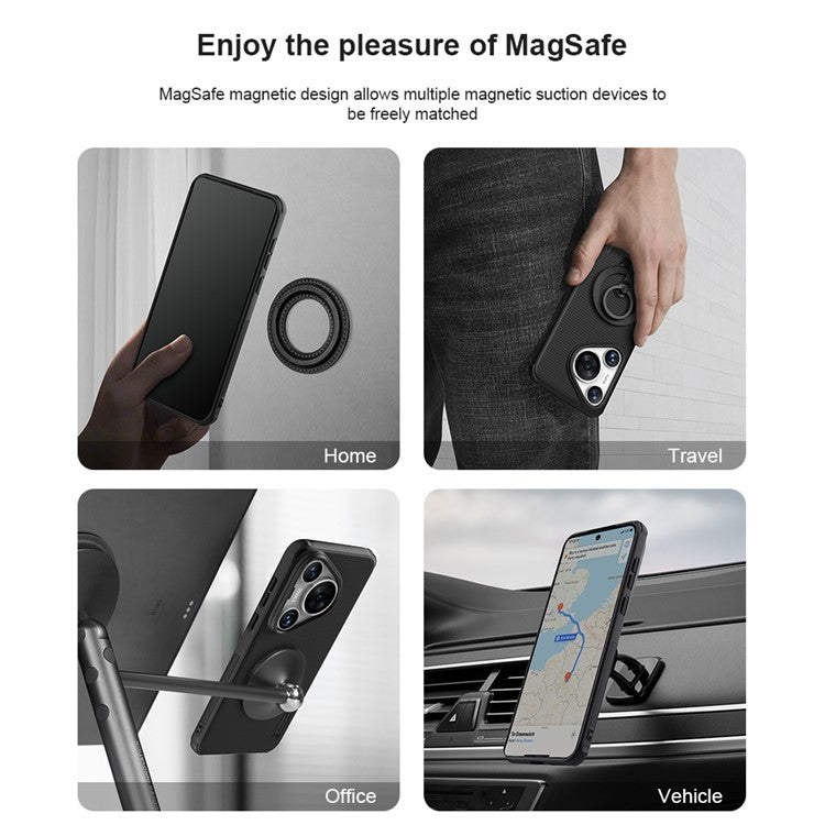 NILLKIN Frosted Shield Pro for Huawei Pura 70 Case PC+TPU Magnetic Phone Cover - Black