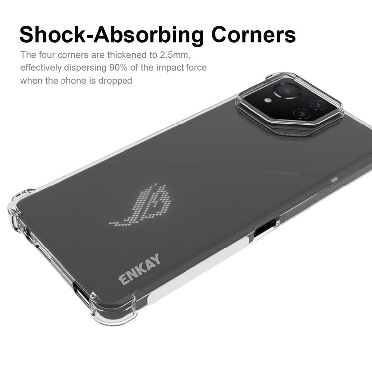 ENKAY HAT PRINCE For Asus ROG Phone 8 5G / Phone 8 Pro 5G Cell Phone Cases Thickened Corners Clear Phone Protector