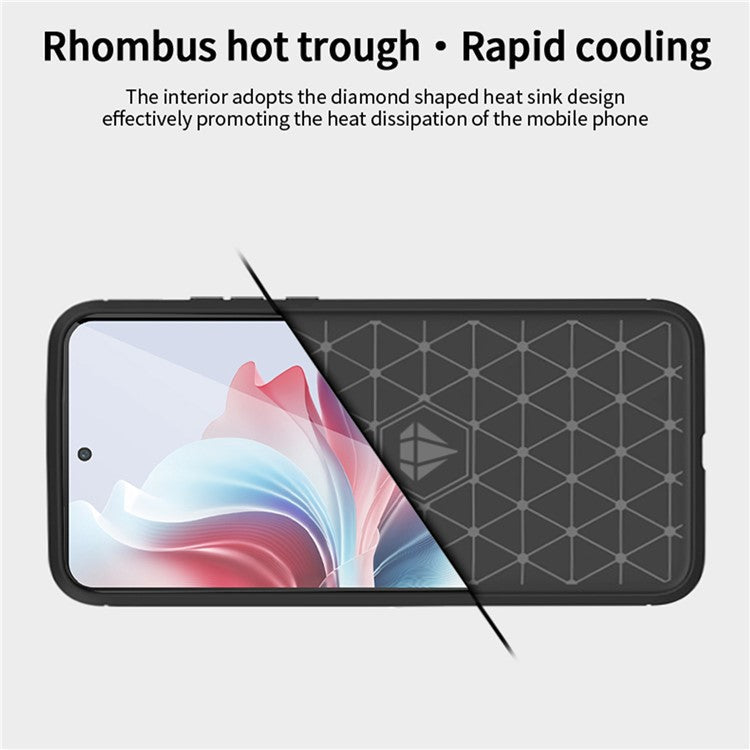 MOFI JK TPU Series-1 For Oppo Reno11 F 5G / F25 Pro 5G Case Brushed TPU Carbon Fiber Design Phone Cover - Black
