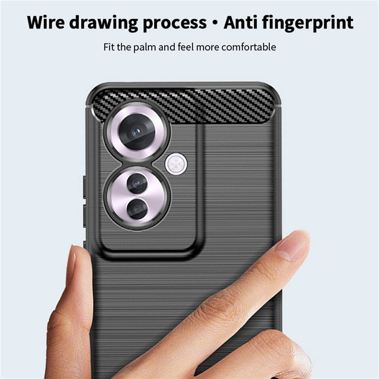 MOFI JK TPU Series-1 For Oppo Reno11 F 5G / F25 Pro 5G Case Brushed TPU Carbon Fiber Design Phone Cover - Blue