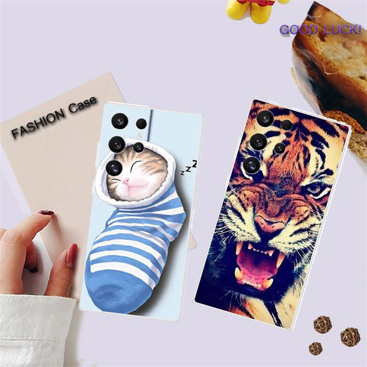 For Samsung Galaxy S24 Ultra Case Soft TPU Pattern Printing Phone Cover - Colorful Block
