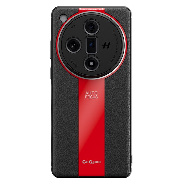Q.COO For Oppo Find X7 5G Cover PU Leather+TPU+Acrylic Anti-scratch Cell Phone Case - Red