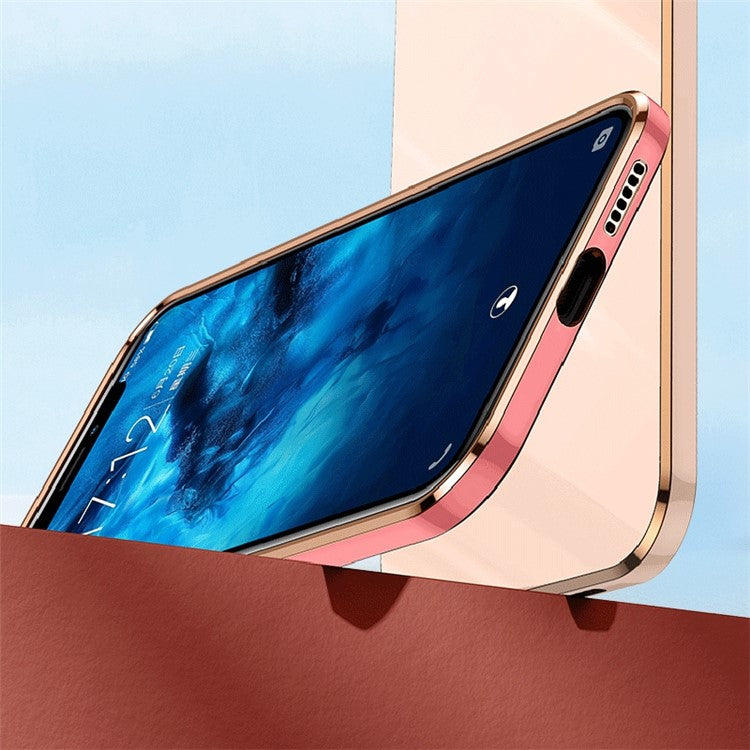 XINLI For Honor X8 5G Case TPU Protection Phone Cover Electroplating Gold Edge - Pink