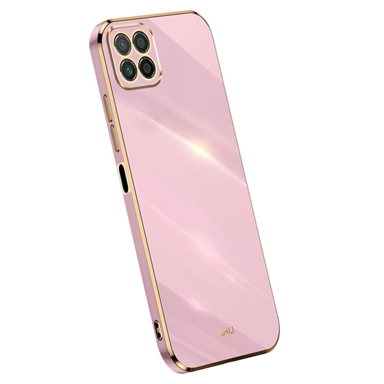XINLI For Honor X8 5G Case TPU Protection Phone Cover Electroplating Gold Edge - Purple