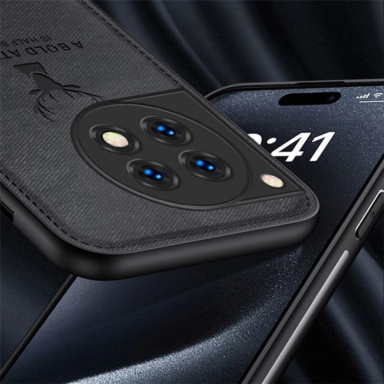 For OnePlus Ace 3 5G / 12R 5G Protective Case Deer Pattern PU Leather+PC+TPU Phone Cover - Blue