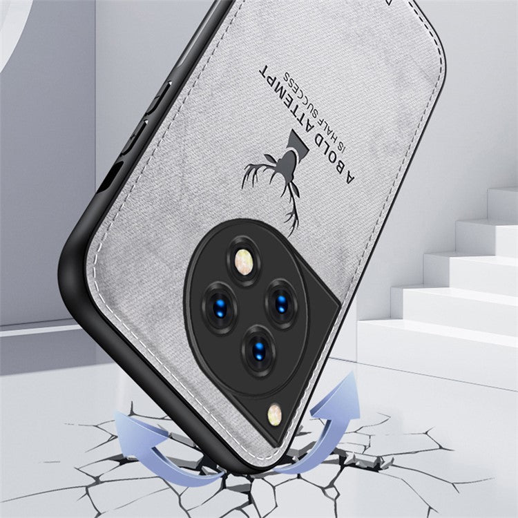 For OnePlus Ace 3 5G / 12R 5G Protective Case Deer Pattern PU Leather+PC+TPU Phone Cover - Blue