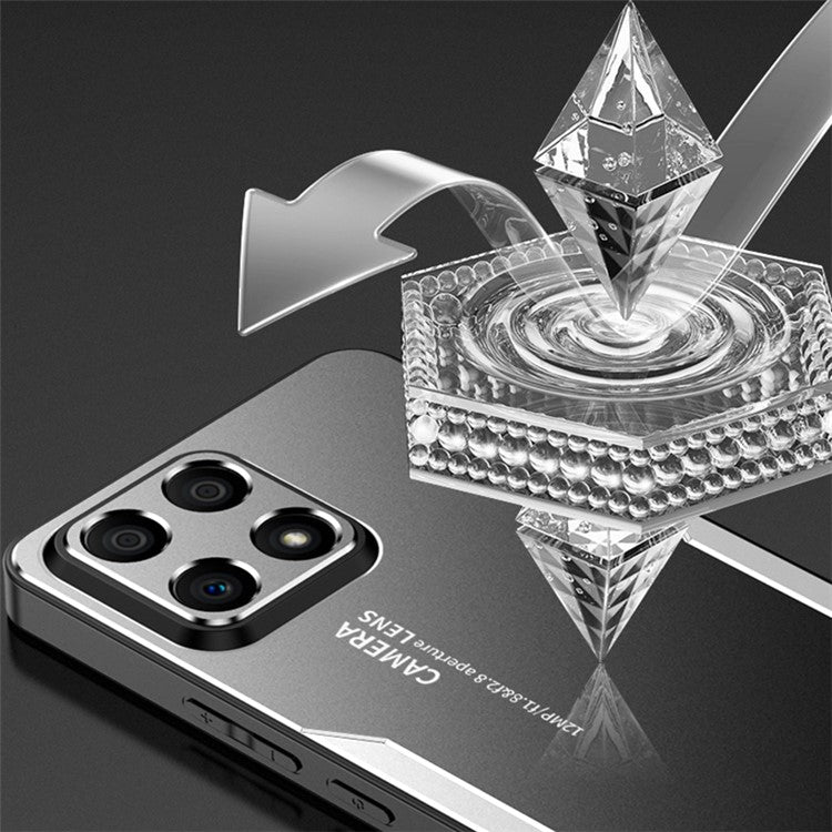 For Honor X30i Case Aluminum Alloy+TPU+PC Anti-Scratch Phone Cover - Red