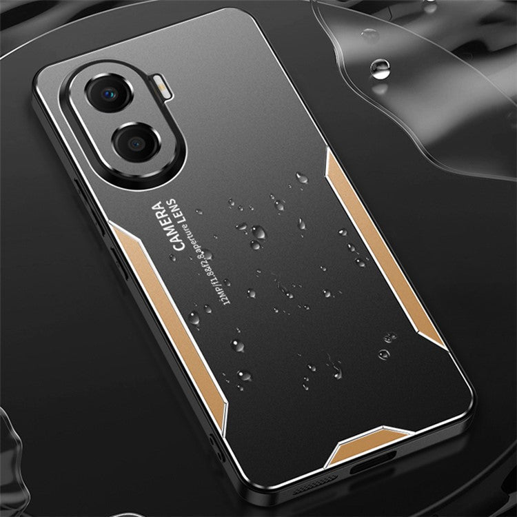 For Honor X40i 5G Shockproof Case Anti-Drop Metal+TPU+PC Phone Cover - Gold