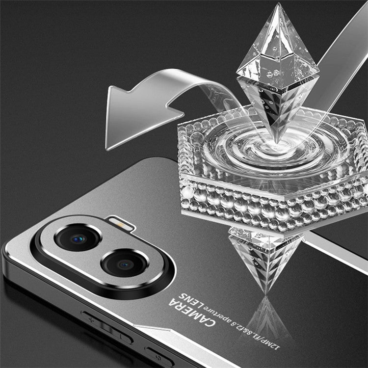 For Honor X40i 5G Shockproof Case Anti-Drop Metal+TPU+PC Phone Cover - Gold