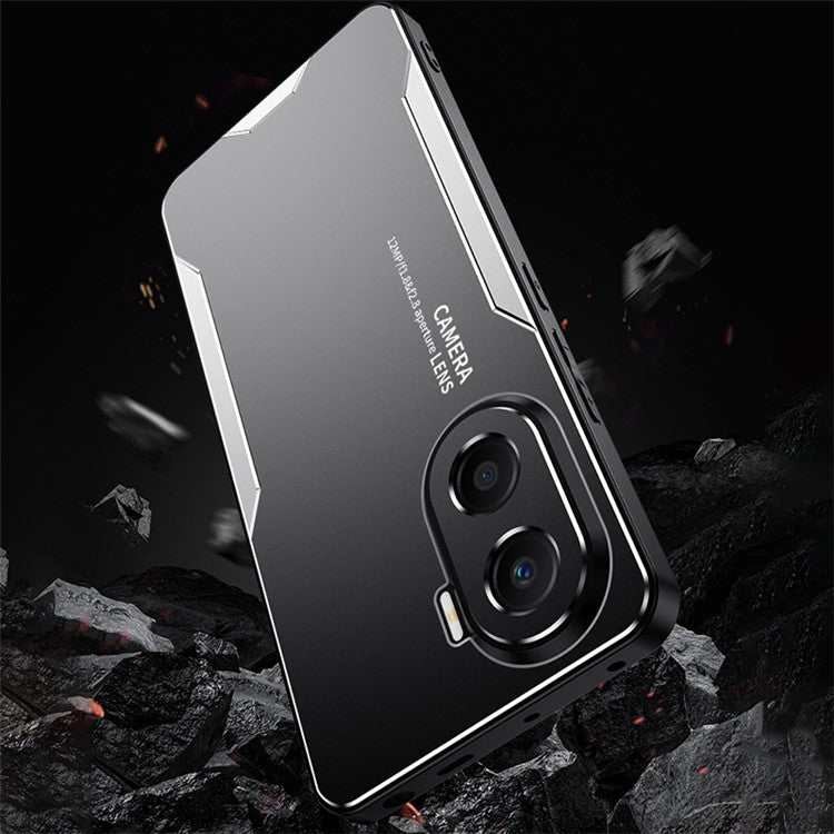 For Honor X40i 5G Shockproof Case Anti-Drop Metal+TPU+PC Phone Cover - Gold