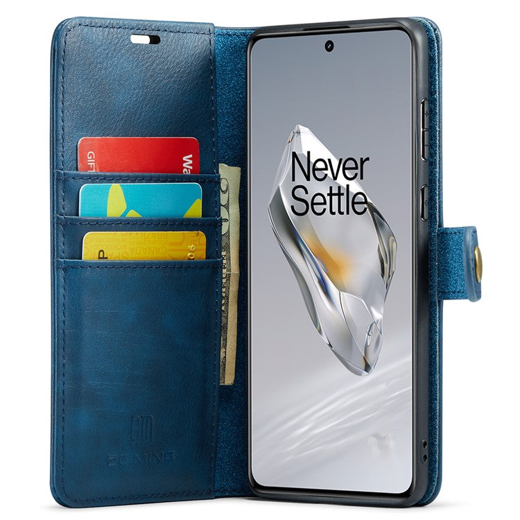 DG.MING for OnePlus 12 5G Case Detachable Split Leather Phone Cover with Stand Wallet - Blue