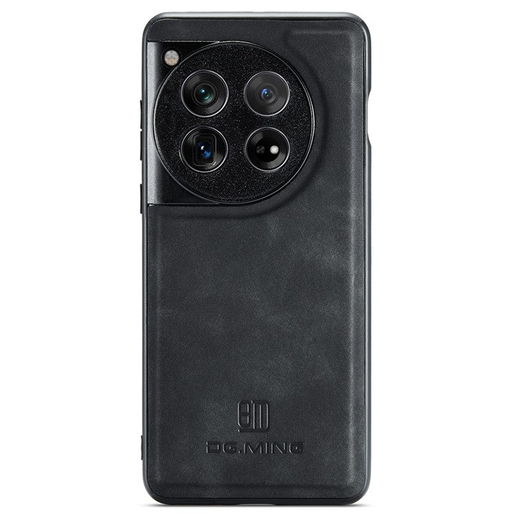 DG.MING For OnePlus 12 5G Case Leather+PC+TPU Anti-Drop Phone Cover - Black