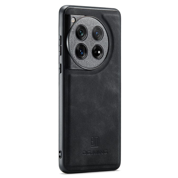 DG.MING For OnePlus 12 5G Case Leather+PC+TPU Anti-Drop Phone Cover - Black