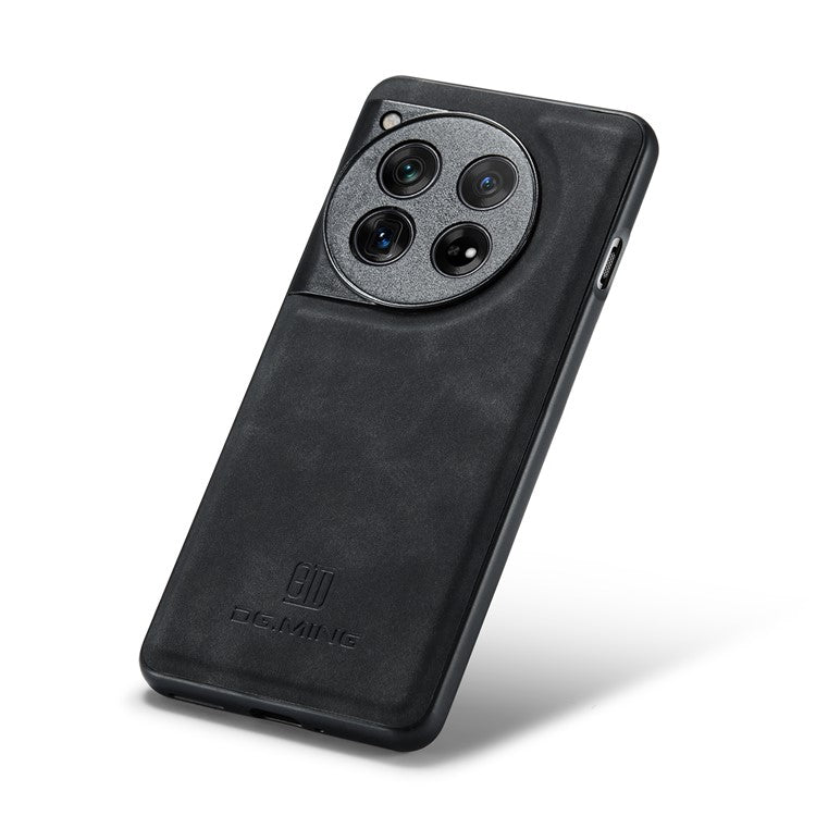 DG.MING For OnePlus 12 5G Case Leather+PC+TPU Anti-Drop Phone Cover - Black