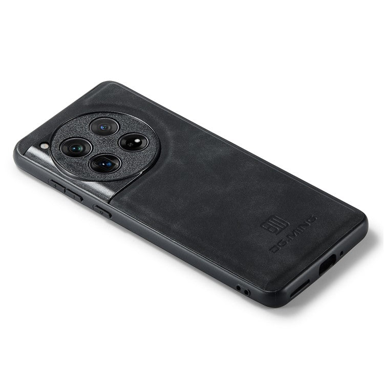 DG.MING For OnePlus 12 5G Case Leather+PC+TPU Anti-Drop Phone Cover - Black