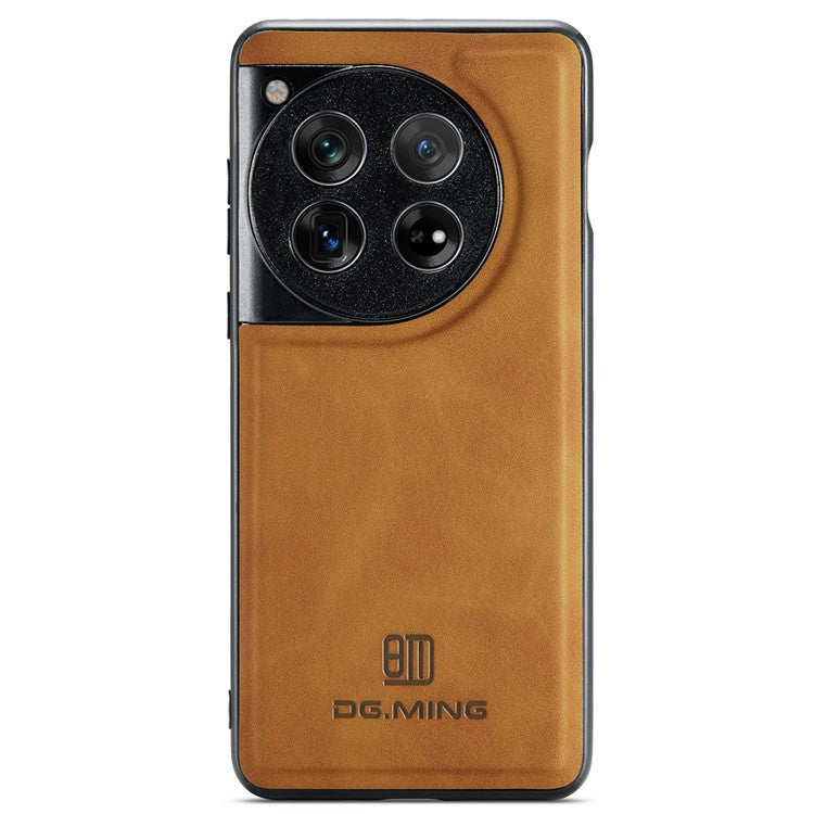 DG.MING For OnePlus 12 5G Case Leather+PC+TPU Anti-Drop Phone Cover - Brown