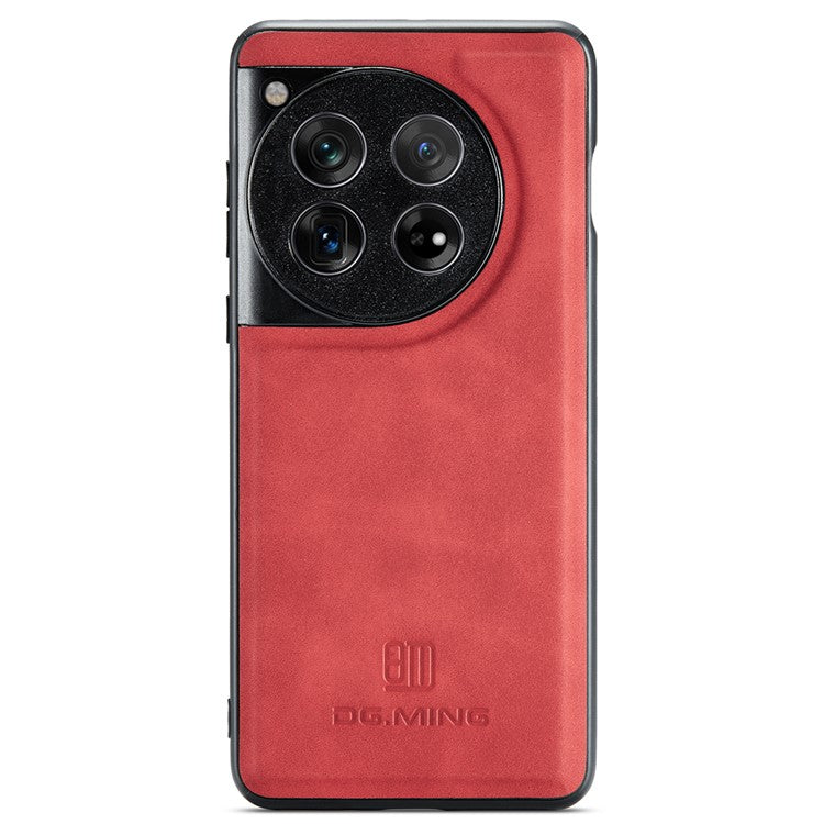 DG.MING For OnePlus 12 5G Case Leather+PC+TPU Anti-Drop Phone Cover - Red